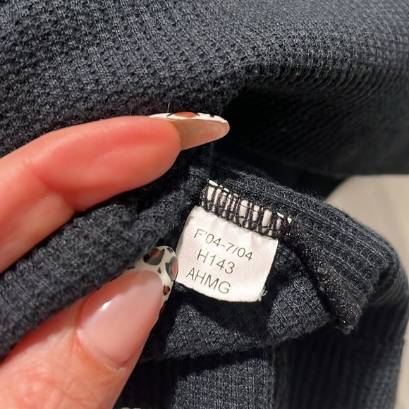 Vintage Harley Davidson Long Steve ribbed waffle knit embroidered black Henley - Picture 10 of 11